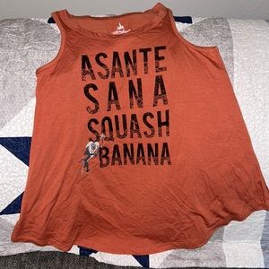 Orange Rafiki quote tank top